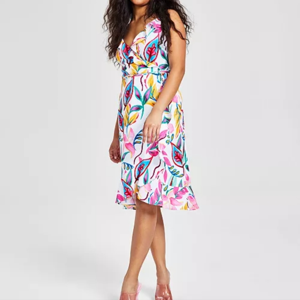 Floral Flowy Wrap Dress